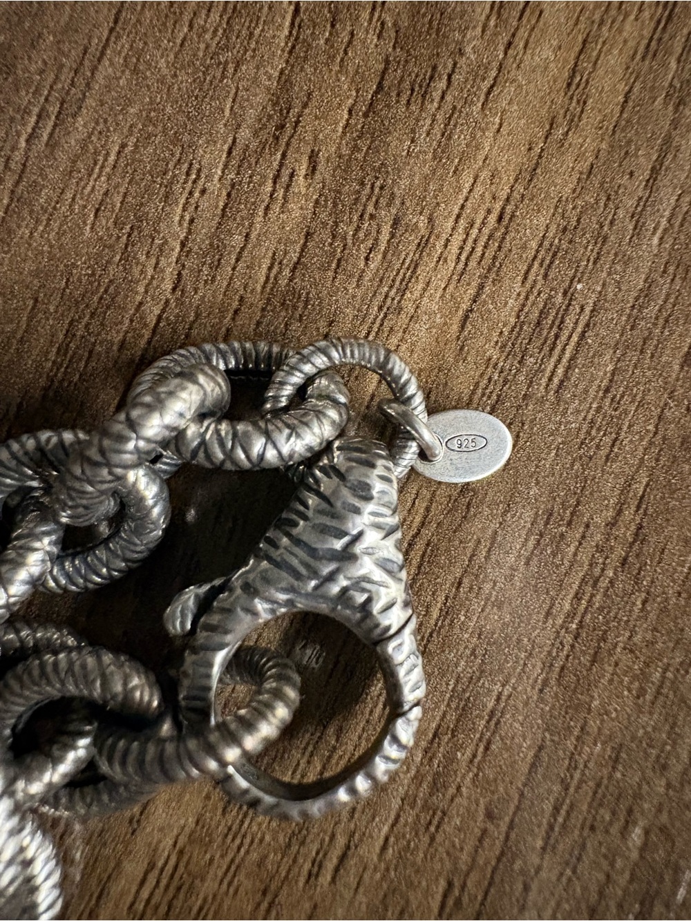 Silver 925 Chain Bracelet with Coin Charm - Picture 5 of 6